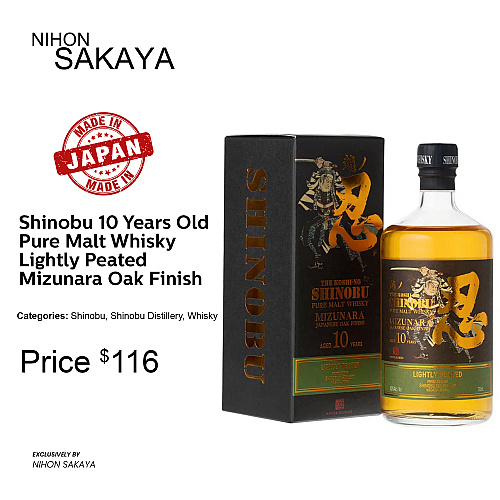 Shinobu 10 Years Old Pure Malt Whisky Lightly Peated Mizunara Oak Finish